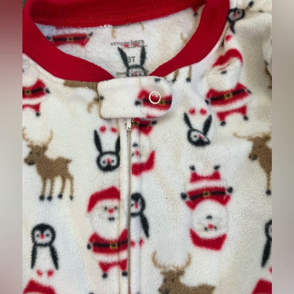3T Christmas footie fleece pajamas - Picture 5 of 5